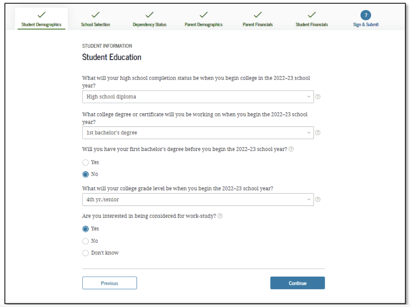 How To Answer FAFSA Question 44 Graduate Program Status